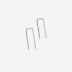 Minimalist Tiny Staple Threader Earrings in sterling silver, hand-formed for effortless style.