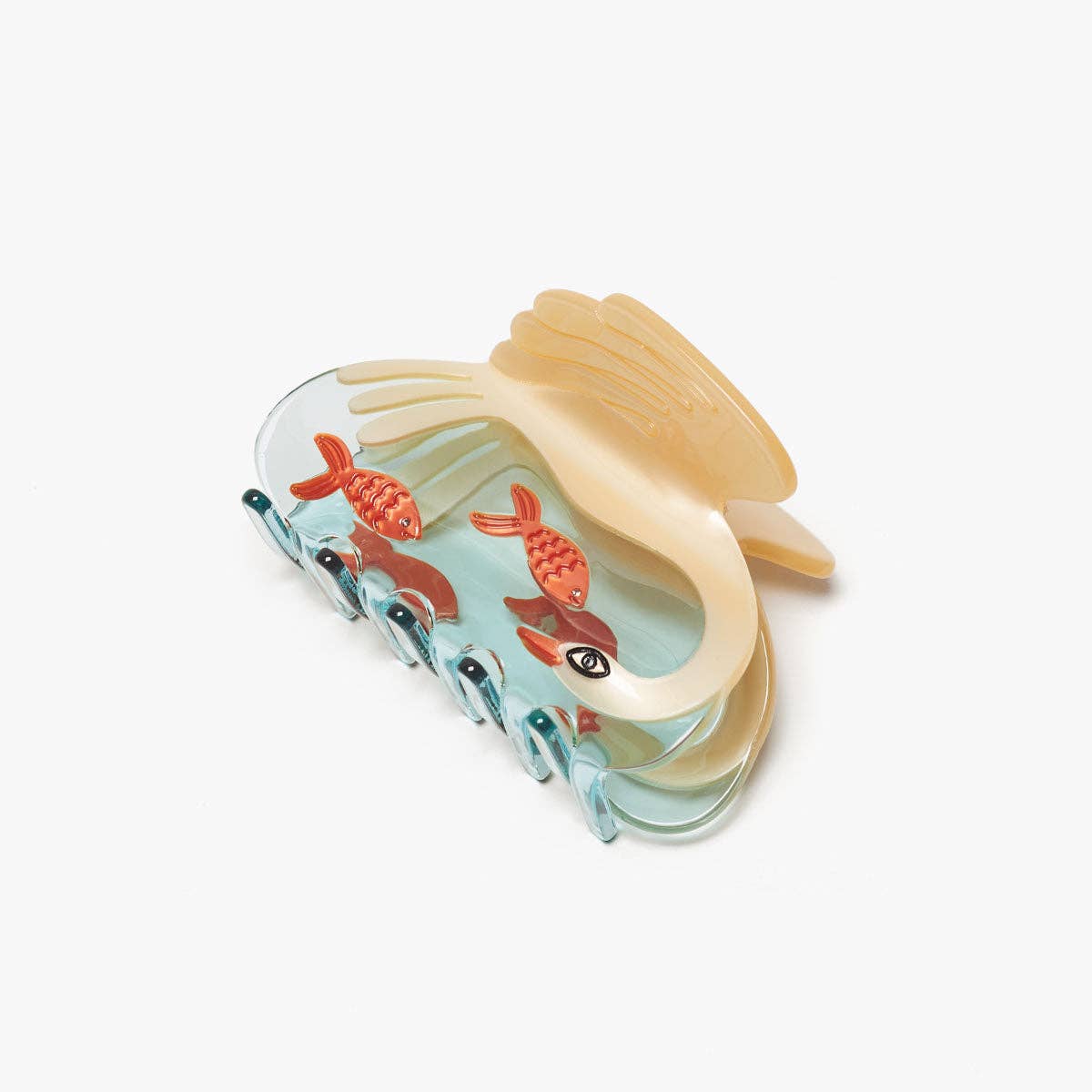 White Swan Hair Claw — angled view