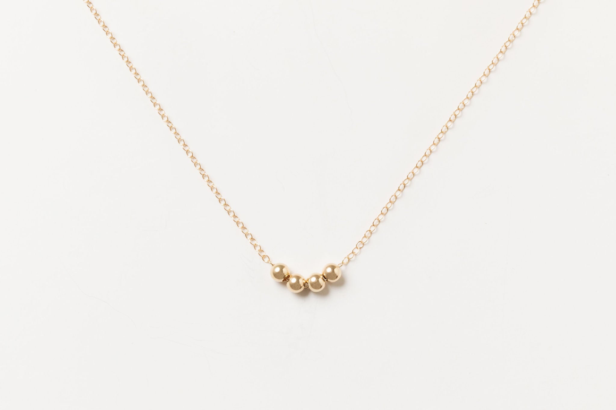 14K Gold Ball Necklace, Add A Bead Necklace, Gold Sphere Pendant, Simple Beaded Choker, Golden Ball Necklace Spherical Necklace, Gift for Her, Sheena Marshall Jewelry, Denver, Colorado