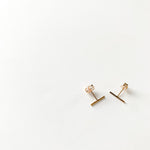 Handcrafted Bowery Bar Studs in gold fill by Sheena Marshall Jewelry, featuring a minimalist design perfect for versatile styling and everyday wear.