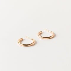Handcrafted Clea Hoops in gold fill by Sheena Marshall Jewelry, featuring a polished, solid design with 18mm diameter, perfect for timeless, everyday jewelry.