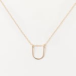 Gold-filled Empower Arch Necklace with delicate cable chain.