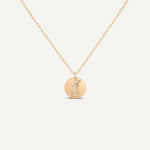 Close-up of the Hygge Bloom Necklace in gold fill on a model, showcasing its delicate and intentional design.