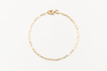 Livy Link Bracelet in gold fill, displayed on a white background, highlighting its bold and simple link chain design.