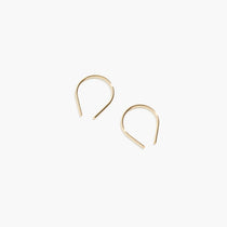 Minimalist gold fill Moab Arch Threader Earrings displayed on a clean white background.