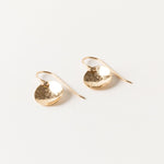 Handcrafted Parker Drop Earrings in gold fill with hammered disc design