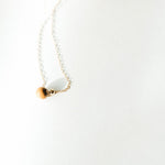 Minimalist Sandalwood Bead Necklace by Sheena Marshall Jewelry, featuring an ethically sourced sandalwood bead and gold-filled chain for refined elegance.